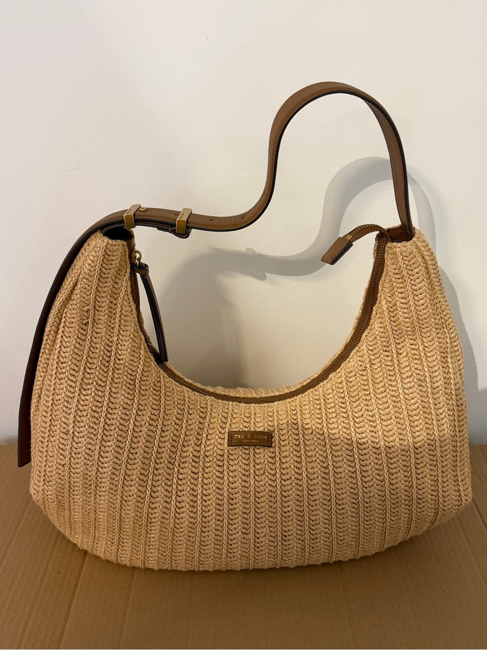 Rag & Bone Large Hudson Hobo Straw- NWT